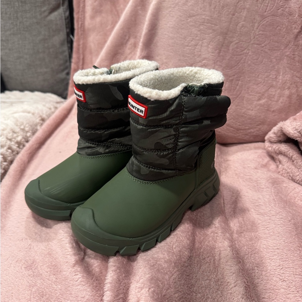 Hunter Kids Green Winter Boots